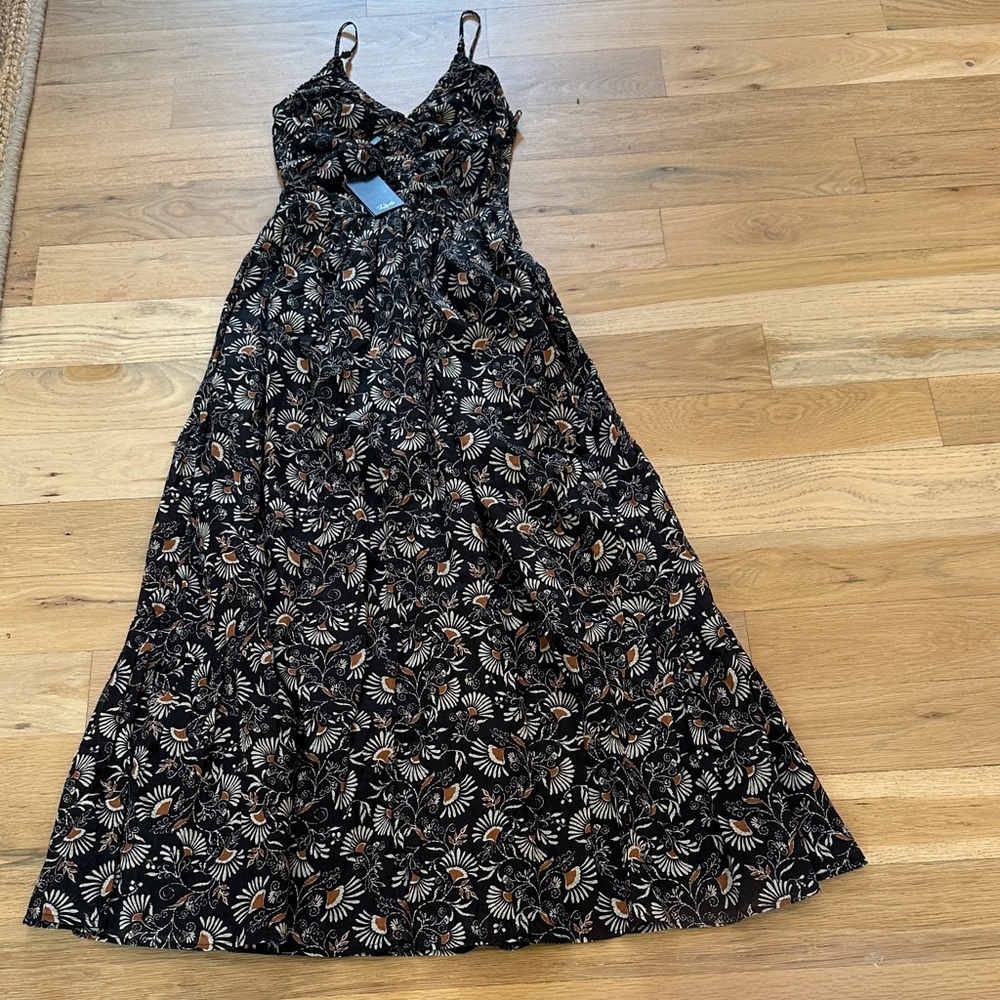 Rails Black and Cream Floral Maxi Dress